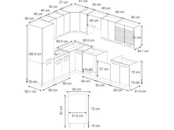 Vicco Fame-Line Eckküche Dunkelblau Hochglanz/Anthrazit 227 x 60 cm ohne Arbeitsplatte ohne E-Geräte