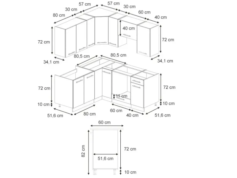 Vicco Fame-Line Eckküche Eiche Paneel/Anthrazit 160 x 190 cm AP Anthrazit ohne E-Geräte