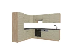 Vicco Fame-Line Eckküche Eiche Paneel/Goldkraft Eiche 227 x 287 cm AP Anthrazit ohne E-Geräte