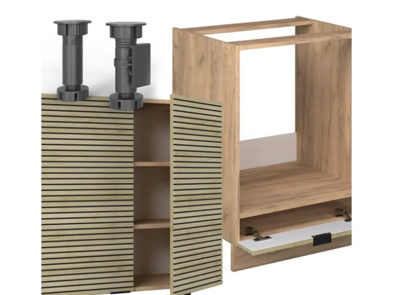 Vicco Fame-Line Eckküche Eiche Paneel/Goldkraft Eiche 160 x 190 cm AP Eiche ohne E-Geräte