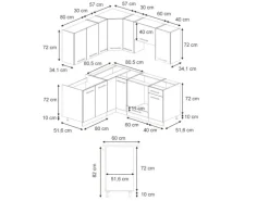 Vicco Fame-Line Eckküche Eiche Paneel/Goldkraft Eiche 160 x 190 cm AP Anthrazit ohne E-Geräte
