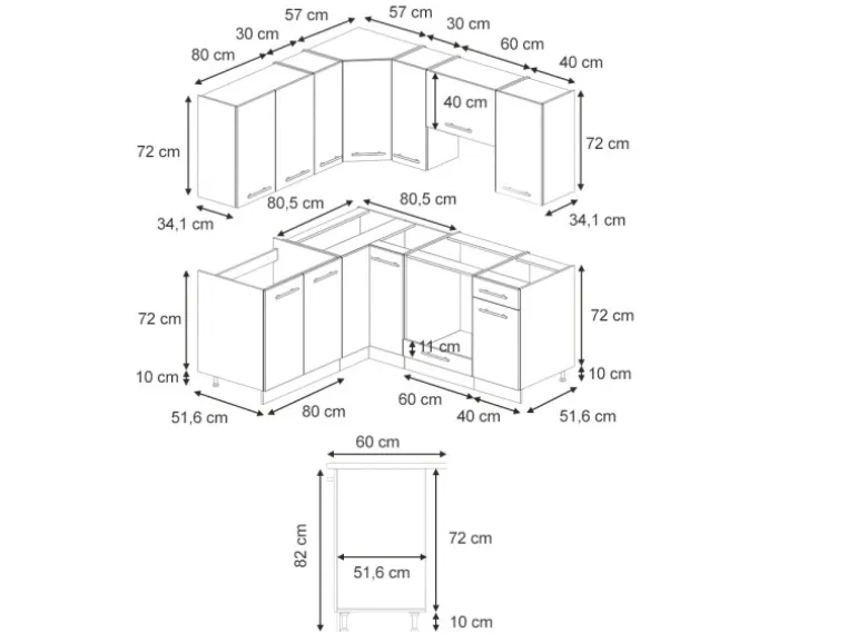 Vicco Fame-Line Eckküche Eiche Paneel/Anthrazit 160 x 190 cm AP Eiche ohne E-Geräte