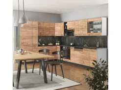 Vicco Fame-Line Eckküche Goldkraft Eiche/Anthrazit 347 x 257 cm AP Marmor ohne E-Geräte