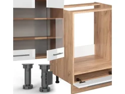 Vicco Fame-Line Eckküche Weiß Hochglanz/Goldkraft Eiche 347 x 257 cm ohne Arbeitsplatte ohne E-Geräte