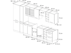 Vicco Fame-Line Küchenschränke Dunkelblau Hochglanz/Anthrazit 355 cm AP Anthrazit ohne E-Geräte