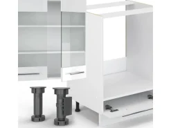Vicco Fame-Line Küchenzeile Weiß Hochglanz/Weiß 355 cm ohne Arbeitsplatte ohne E-Geräte