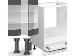 Vicco Fame-Line Küchenzeile Anthrazit-Gold/Weiß 355 cm AP Anthrazit ohne E-Geräte