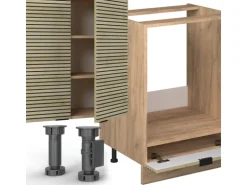 Vicco Fame-Line Küchenzeile Eiche Paneel/Goldkraft Eiche 355 cm ohne Arbeitsplatte ohne E-Geräte