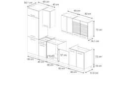 Vicco Fame-Line Küchenzeile Dunkelblau Hochglanz/Anthrazit 300 cm AP Marmor ohne E-Geräte