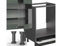 Vicco Fame-Line Küchenzeile Grün-Gold Landhaus/Anthrazit 300 cm ohne Arbeitsplatte ohne E-Geräte