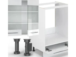 Vicco Fame-Line Küchenzeile Weiß Hochglanz/Weiß 300 cm AP Anthrazit ohne E-Geräte