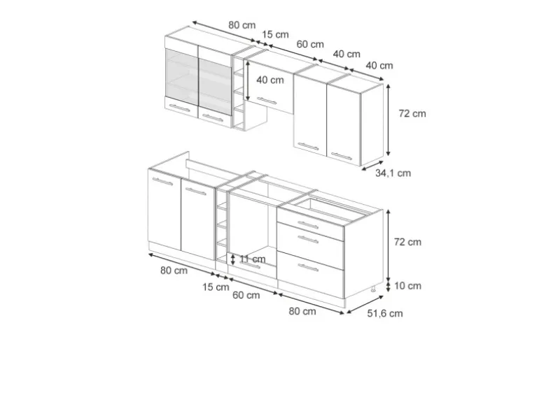 Vicco Fame-Line Küchenzeile Dunkelblau Hochglanz/Anthrazit 235 cm AP Anthrazit ohne E-Geräte