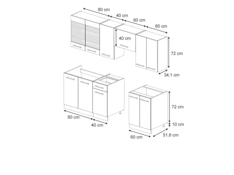 Vicco Fame-Line Küchenzeile Dunkelblau Hochglanz/Anthrazit 240 cm AP Eiche ohne E-Geräte