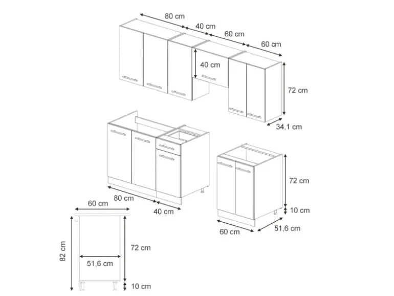 Vicco Fame-Line Küchenzeile Eiche Paneel/Goldkraft Eiche 240 cm AP Eiche ohne E-Geräte
