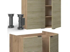 Vicco Fame-Line Küchenzeile Eiche Paneel/Goldkraft Eiche 240 cm AP Eiche ohne E-Geräte