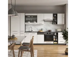 Vicco Fame-Line Küchenzeile Weiß Hochglanz/Anthrazit 355 cm ohne Arbeitsplatte ohne E-Geräte