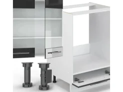 Vicco Fame-Line Küchenzeile Anthrazit Hochglanz/Weiß 300 cm AP Eiche ohne E-Geräte