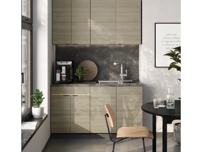 Vicco Fame-Line Singleküche Eiche Paneel/Anthrazit 140 cm ohne Arbeitsplatte ohne E-Geräte