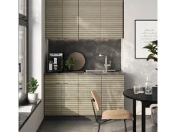 Vicco Fame-Line Singleküche Eiche Paneel/Anthrazit 140 cm AP Anthrazit ohne E-Geräte