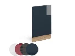 Vicco Frontblende Fame-Line Dunkelblau Hochglanz 45 cm ohne Arbeitsplatte mit Goldkraft Eiche Korpus