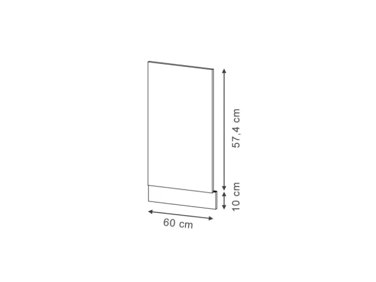 Vicco Frontblende Fame-Line Geschirrspüler Fronttür Dunkelblau Hochglanz 60 cm AP Anthrazit mit Goldkraft Eiche Korpus