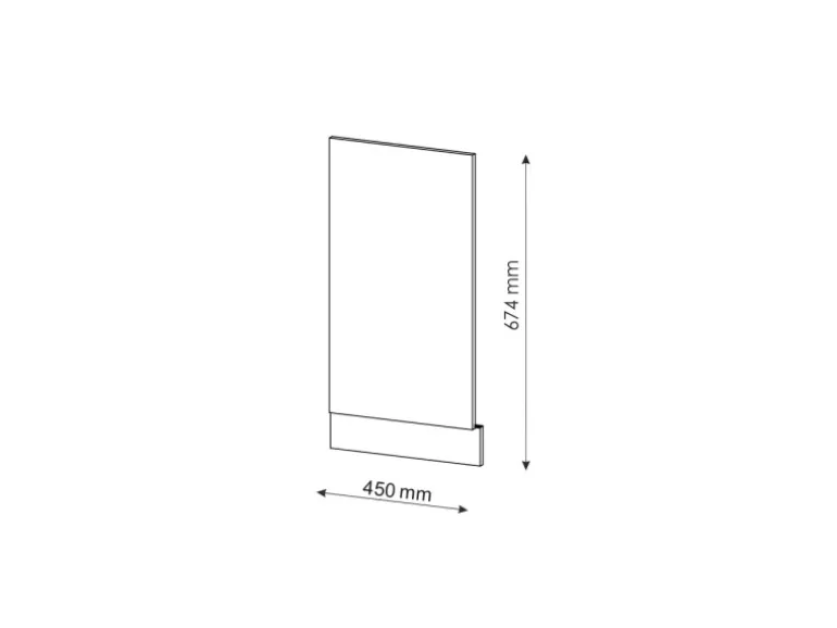 Vicco Frontblende Fame-Line Goldkraft Eiche/Anthrazit 45 cm ohne Arbeitsplatte