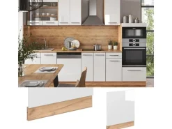 Vicco Frontblende Fame-Line Weiß Hochglanz/Goldkraft Eiche 60 cm ohne Arbeitsplatte