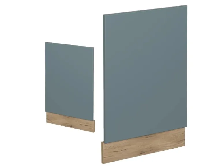 Vicco Frontblende R-Line Geschirrspüler Fronttür Blau-Grau/Goldkraft Eiche AP Marmor