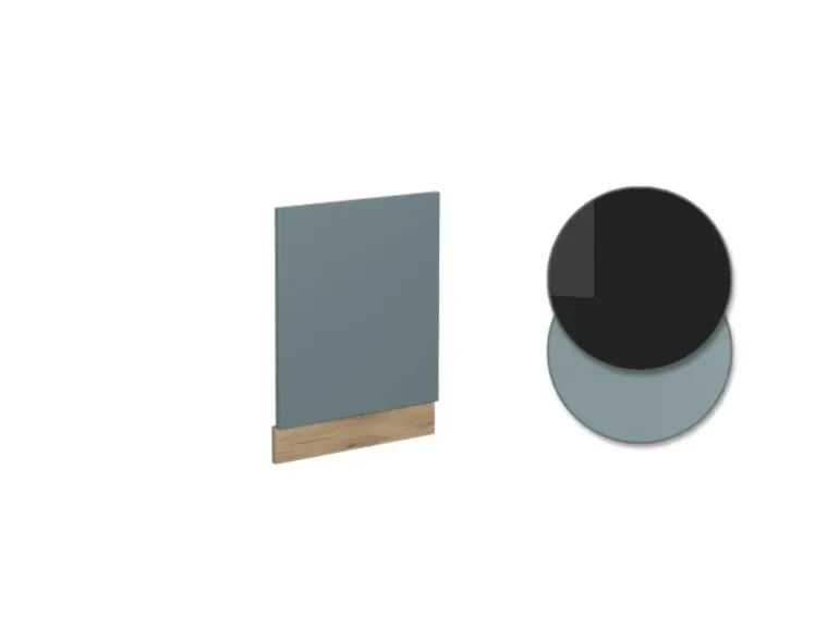 Vicco Frontblende R-Line Geschirrspüler Fronttür Blau-Grau/Goldkraft Eiche AP Marmor