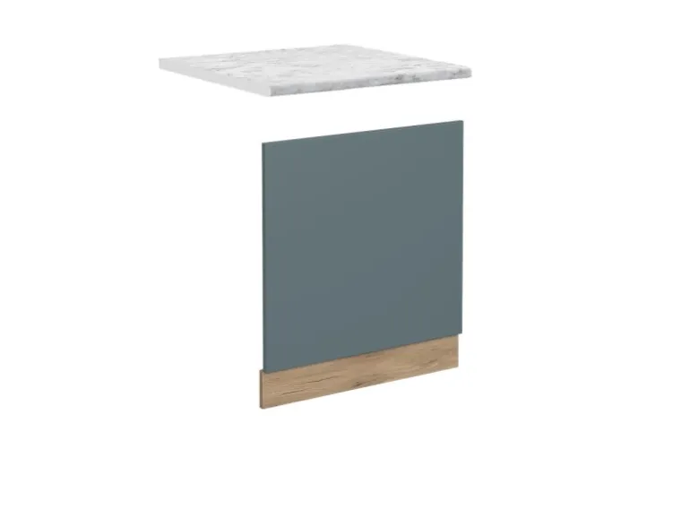 Vicco Frontblende R-Line Geschirrspüler Fronttür Blau-Grau/Goldkraft Eiche AP Marmor