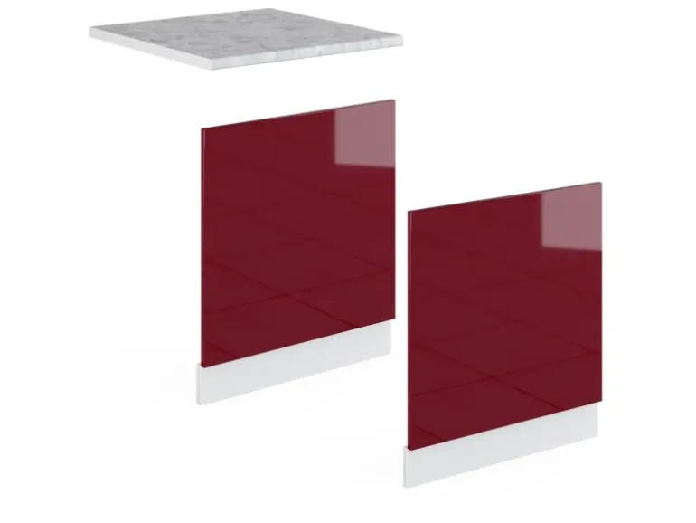 Vicco Frontblende R-Line Geschirrspüler Fronttür Rot/Weiß 60 cm ohne Arbeitsplatte