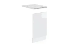 Vicco Frontblende R-Line Geschirrspüler Fronttür Weiß Hochglanz/Weiß 45 cm AP Marmor