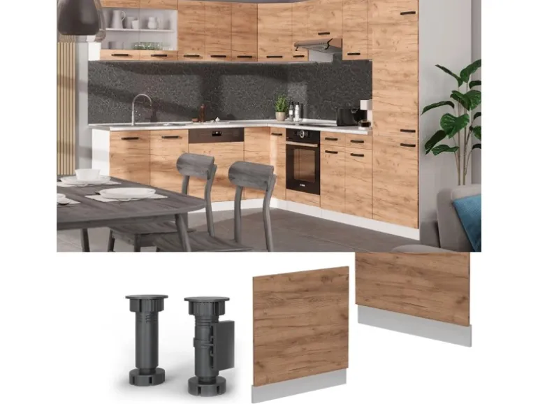 Vicco Frontblende R-Line Geschirrspüler Fronttür Goldkraft Eiche 60 cm ohne Arbeitsplatte