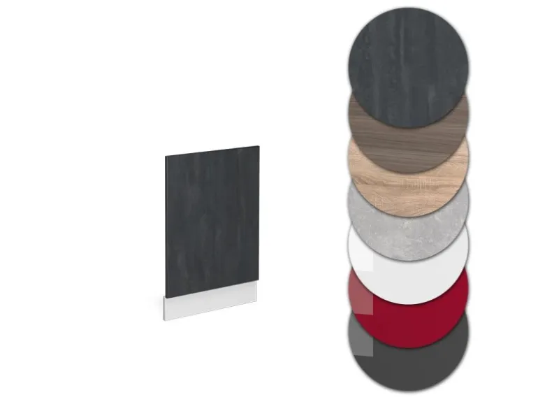 Vicco Frontblende R-Line Geschirrspüler Fronttür Schwarz Beton/Weiß 45 cm AP Marmor