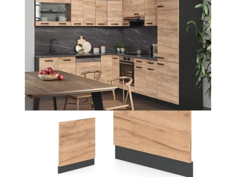Vicco Frontblende R-Line Goldkraft Eiche/Anthrazit 60 cm ohne Arbeitsplatte