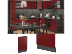Vicco Frontblende R-Line Geschirrspüler Fronttür Rot/Anthrazit 45 cm AP Eiche