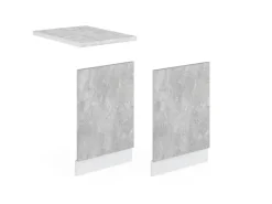 Vicco Frontblende R-Line Geschirrspüler Fronttür Beton/Weiß 45 cm AP Marmor
