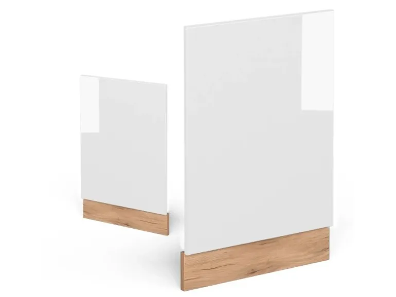 Vicco Frontblende R-Line Weiß Hochglanz/Goldkraft Eiche 45 cm ohne Arbeitsplatte