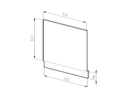 Vicco Frontblende R-Line Weiß Hochglanz/Goldkraft Eiche 60 cm ohne Arbeitsplatte