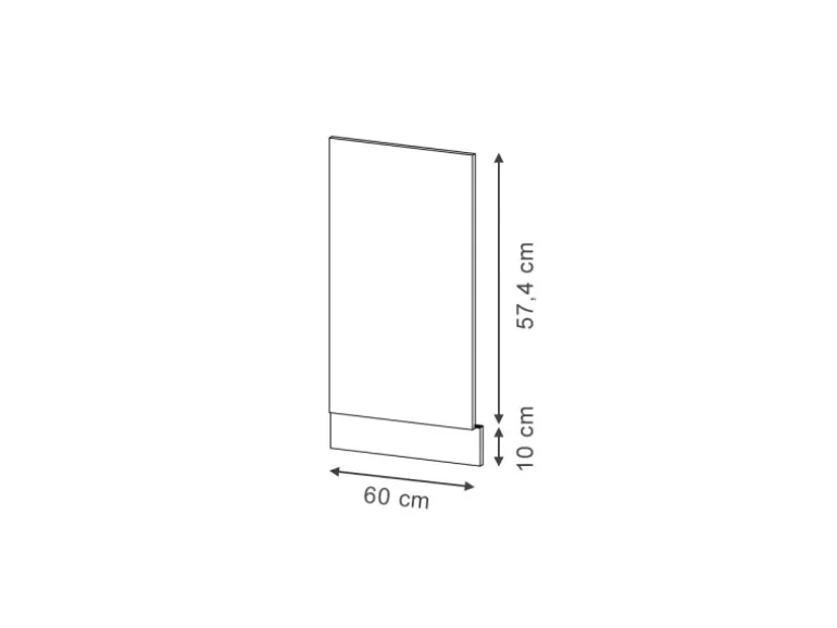 Vicco Geschirrspülblende Fame-Line Schwarz Gestreift 60 cm ohne Arbeitsplatte