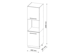 Vicco Herdumbauschrank Fame-Line Weiß Hochglanz/Weiß 60 cm mit Offenem Regal