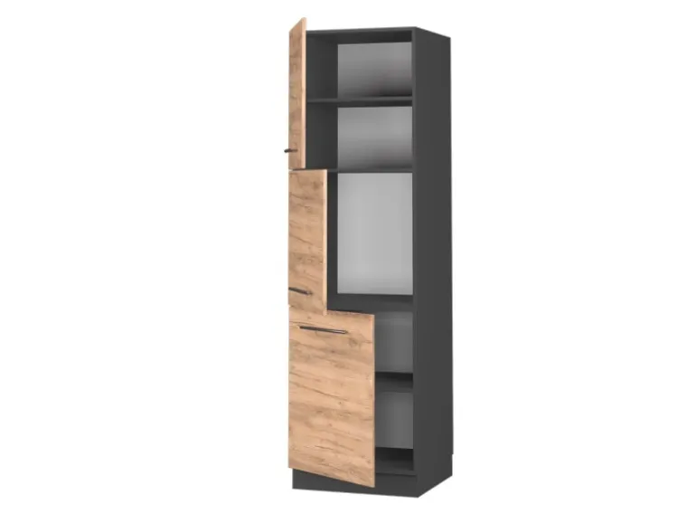 Vicco Herdumbauschrank Fame-Line Herdschrank Goldkraft Eiche/Anthrazit 60 cm