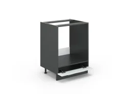 Vicco Herdumbauschrank Fame-Line Weiß Hochglanz/Anthrazit 60 cm ohne Arbeitsplatte