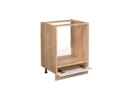 Vicco Herdumbauschrank Fame-Line Weiß Hochglanz/Goldkraft Eiche 60 cm AP Anthrazit