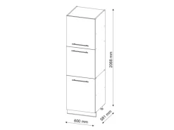 Vicco Herdumbauschrank Fame-Line Herdschrank Grün-Gold Landhaus/Weiß 60 cm