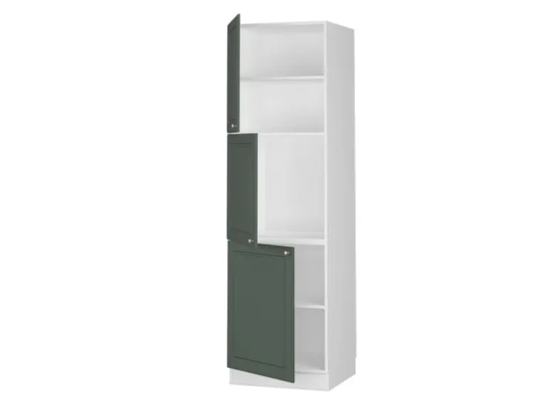Vicco Herdumbauschrank Fame-Line Herdschrank Grün-Gold Landhaus/Weiß 60 cm