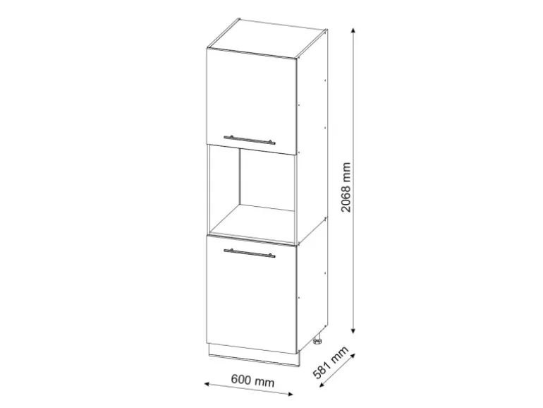 Vicco Herdumbauschrank Fame-Line Goldkraft Eiche/Weiß 60 cm mit Offenem Regal