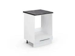 Vicco Herdumbauschrank Fame-Line Weiß Hochglanz/Weiß 60 cm AP Anthrazit