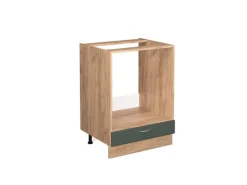 Vicco Herdumbauschrank Fame-Line Grün-Gold Landhaus/Goldkraft Eiche 60 cm ohne Arbeitsplatte