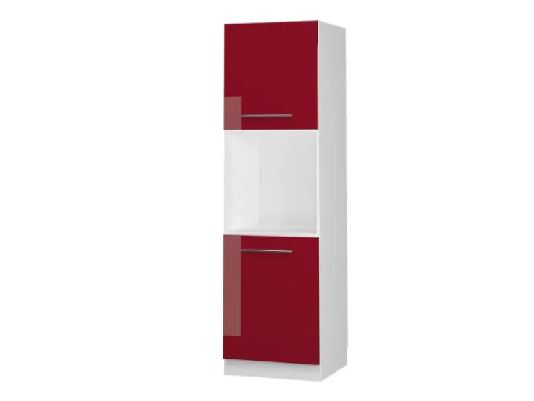 Vicco Herdumbauschrank Fame-Line Bordeaux Hochglanz/Weiß 60 cm mit Offenem Regal